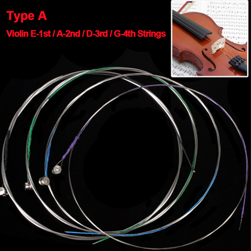 Violin Musical Instrument - 4 adet/takım Keman Dizeleri E-A-D-G Çelik