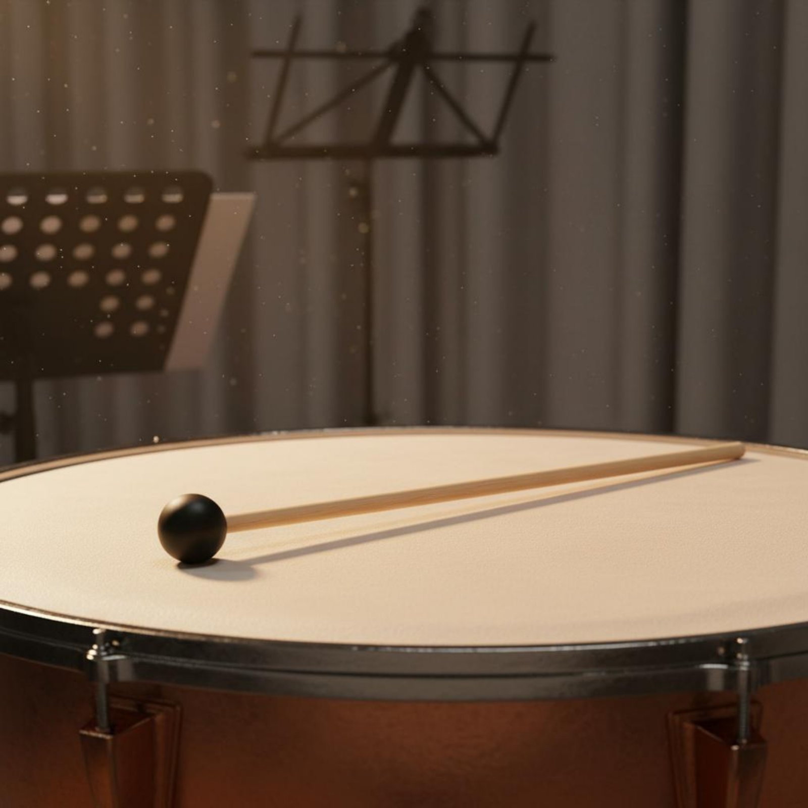 Musical Instrument Mallet - 2 Parça Siyah Başlı Tokmak Uzun