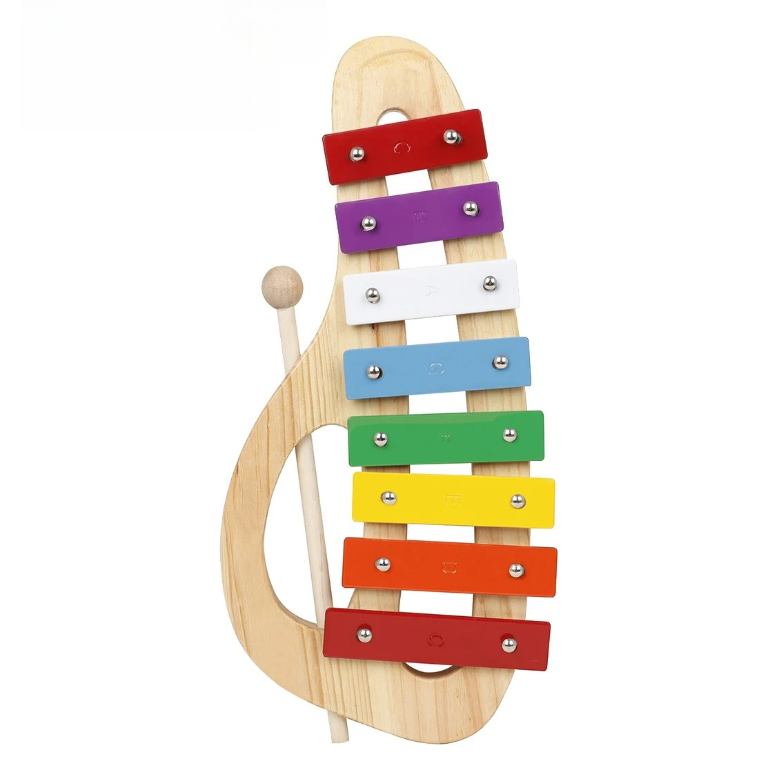 Musical Instrument Mallet - 8 Tonlu Gökkuşağı Ksilofon, Ahşap Tokmaklarla
