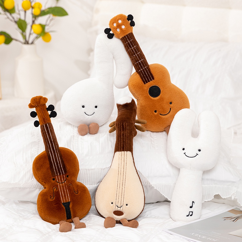 Musical Instrument Qin - Sevimli Müzikli Peluş Oyuncak Yumuşak Keman
