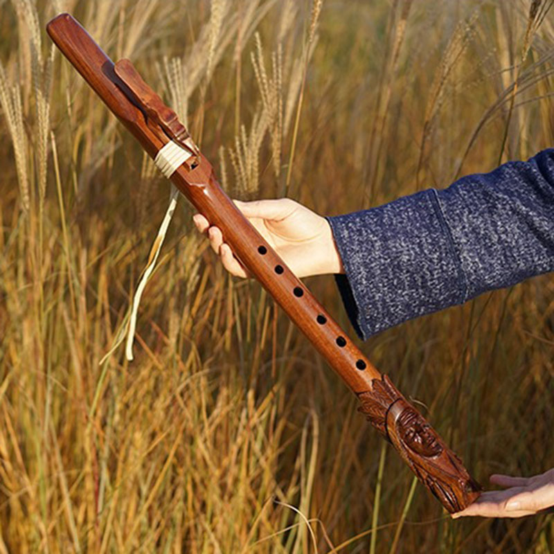 Musical Instrument Indian - Ahşap Hint Flütü 6 Delikli Flüt